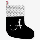 Petite Chaussette De Noël Monogram Ferme Noir et Blanc (Devant)