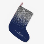 Petite Chaussette De Noël Monogramme à Parties scintillant étincelante en ar (Devant (Accrochage))