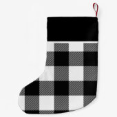 Petite Chaussette De Noël Monogramme Buffle noir et blanc Plaid Personnalise (Dos)