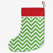 Petite Chaussette De Noël Monogramme Chevron rouge et vert (Dos)
