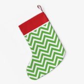 Petite Chaussette De Noël Monogramme Chevron rouge et vert (Dos (Accrochage))