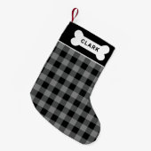Petite Chaussette De Noël Monogramme d'animal domestique plaqué gris rustiqu (Devant (Accrochage))