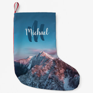 Petite Chaussette De Noël Monogramme de ciel magique montagne Storžič Slovén