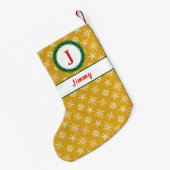 Petite Chaussette De Noël Monogramme de couronne Votre nom Flèche de neige d (Dos (Accrochage))