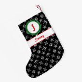 Petite Chaussette De Noël Monogramme de couronne Votre nom Flèche de neige n (Dos (Accrochage))