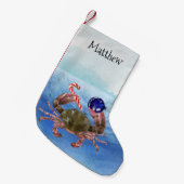 Petite Chaussette De Noël Monogramme de crabe de Noël (Devant (Accrochage))
