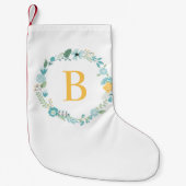 Petite Chaussette De Noël Monogramme de germe jaune (Devant)