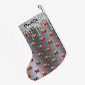 Petite Chaussette De Noël Monogramme de la parties scintillant Père Noël en  (Dos (Accrochage))