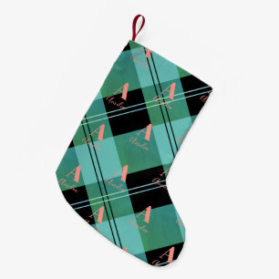 Petite Chaussette De Noël Monogramme de Noël Plantée Rose vert