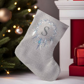 Petite Chaussette De Noël Monogramme de plume de Boho rustique