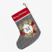 Petite Chaussette De Noël MONOGRAMME DE TERRE DE Noël gris argenté (Dos (Accrochage))