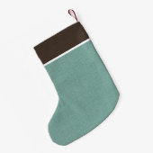Petite Chaussette De Noël Monogramme de vacances Brown et Aqua Rustique (Dos (Accrochage))