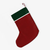 Petite Chaussette De Noël Monogramme de vacances rustique vert et rouge (Dos (Accrochage))