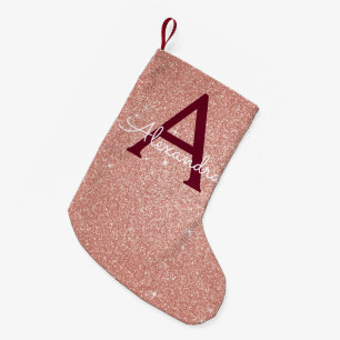 Petite Chaussette De Noël Monogramme d'étincelle de parties scintillantes de