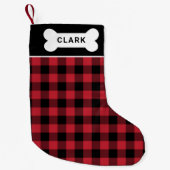 Petite Chaussette De Noël Monogramme d'os de chien plaqué de buffle rouge et (Devant)