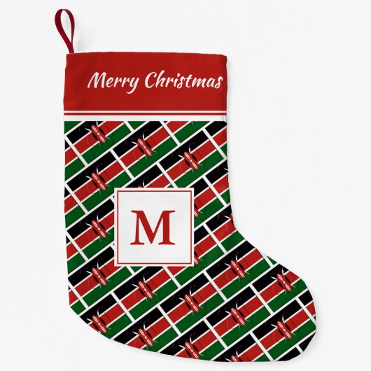 Petite Chaussette De Noël MONOGRAMME Drapeau KENYA (Devant)