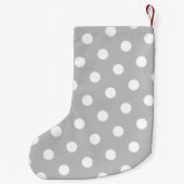Petite Chaussette De Noël Monogramme Élégant Points Gris (Dos)