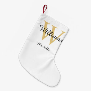 Petite Chaussette De Noël Monogramme Gold personnalisé
