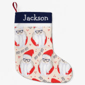 Petite Chaussette De Noël Monogramme Hipster Père Noël (Devant)