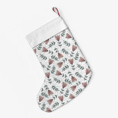 Petite Chaussette De Noël Monogramme mignon rose fleurs Motif (Dos (Accrochage))