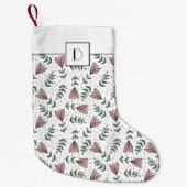 Petite Chaussette De Noël Monogramme mignon rose fleurs Motif (Devant)