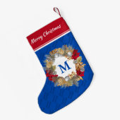 Petite Chaussette De Noël MONOGRAMME MONOGRAMME Cobalt Bleu (Dos (Accrochage))