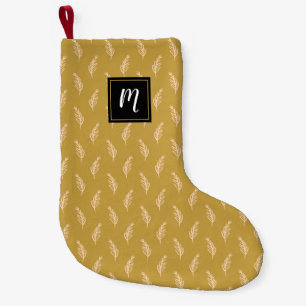 Petite Chaussette De Noël Monogramme Motif de Noël élégant et moderne