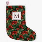 Petite Chaussette De Noël Monogramme Noël Vert Rouge Art Nouveau (Devant)