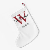 Petite Chaussette De Noël Monogramme personnalisé rouge (Dos (Accrochage))
