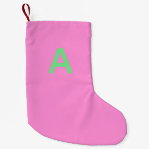 Petite Chaussette De Noël Monogramme rose Noël Stocker