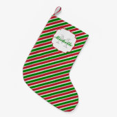 Petite Chaussette De Noël Monogramme Rouge et Vert Grandes Fêtes Noël (Devant (Accrochage))