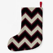 Petite Chaussette De Noël Monogramme rouge noir Chevron (Dos)