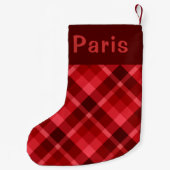 Petite Chaussette De Noël Monogramme rouge rubis Pâté Petit Stocker de Noël (Dos)