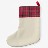 Petite Chaussette De Noël Monogramme rouge rustique de Noël Plaid Stocker (Dos)