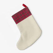 Petite Chaussette De Noël Monogramme rouge rustique de Noël Plaid Stocker (Dos (Accrochage))