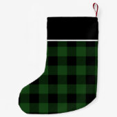 Petite Chaussette De Noël Monogramme Russe Green et Black Buffalo Check (Dos)