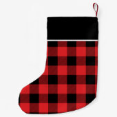Petite Chaussette De Noël Monogramme Russe Rouge et Noir Buffalo Check (Dos)