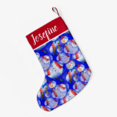 Petite Chaussette De Noël Monogramme Snowman (Dos (Accrochage))