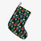 Petite Chaussette De Noël Monogramme | Une foule de Cactus (Devant (Accrochage))