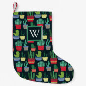 Petite Chaussette De Noël Monogramme | Une foule de Cactus (Devant)