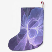 Petite Chaussette De Noël Monogramme violet Abstrait fractal moderne (Dos)