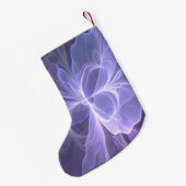 Petite Chaussette De Noël Monogramme violet Abstrait fractal moderne (Dos (Accrochage))