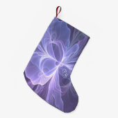 Petite Chaussette De Noël Monogramme violet Abstrait fractal moderne (Devant (Accrochage))