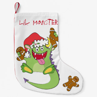 Petite Chaussette De Noël Monstre avec le bonhomme en pain d'épice