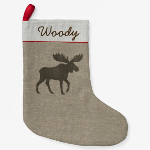 Petite Chaussette De Noël Moose Silhouette Pays Faune Personnalisée
