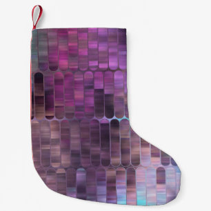 Petite Chaussette De Noël Mosaïque abstraite brillante multicolore avec bril