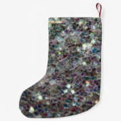 Petite Chaussette De Noël Mosaïque argentée brillante (Dos)