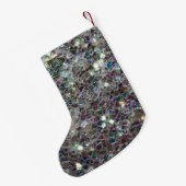 Petite Chaussette De Noël Mosaïque argentée brillante (Dos (Accrochage))