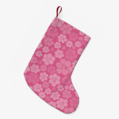 Petite Chaussette De Noël Motif à fleurs - rose (Devant (Accrochage))