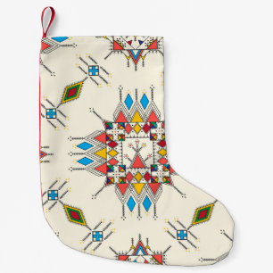 Petite Chaussette De Noël Motif à répétition géométrique décoratif inspiré d